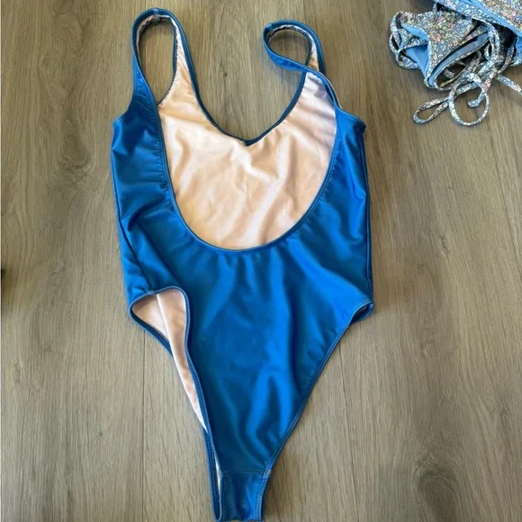 Blue One Piece Swimsuit - Picture 2 of 2